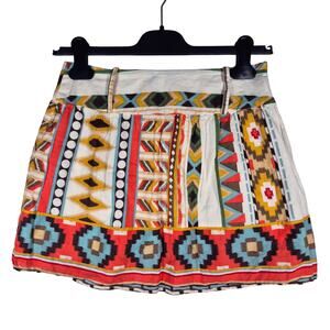 Blue Asphalt Tribal Geometric Print Mini Skirt Juniors size XS